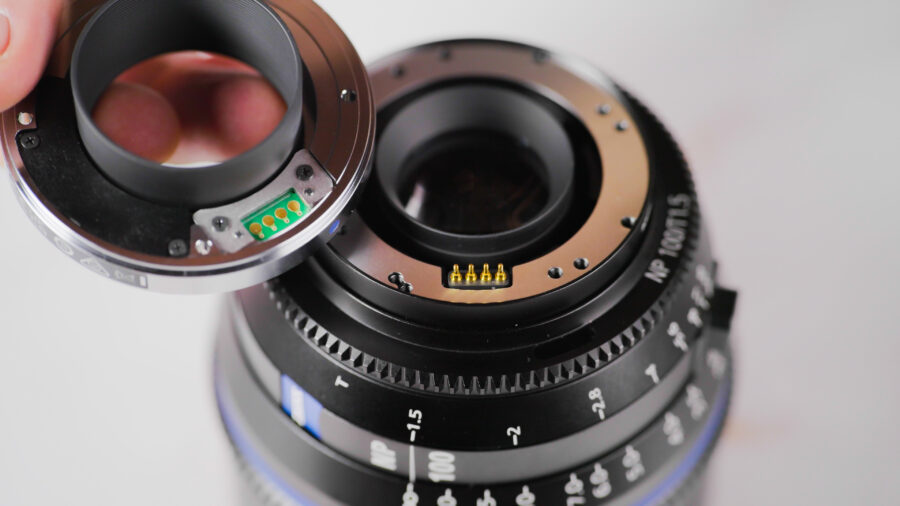 pogo pins for easy lens mount changes